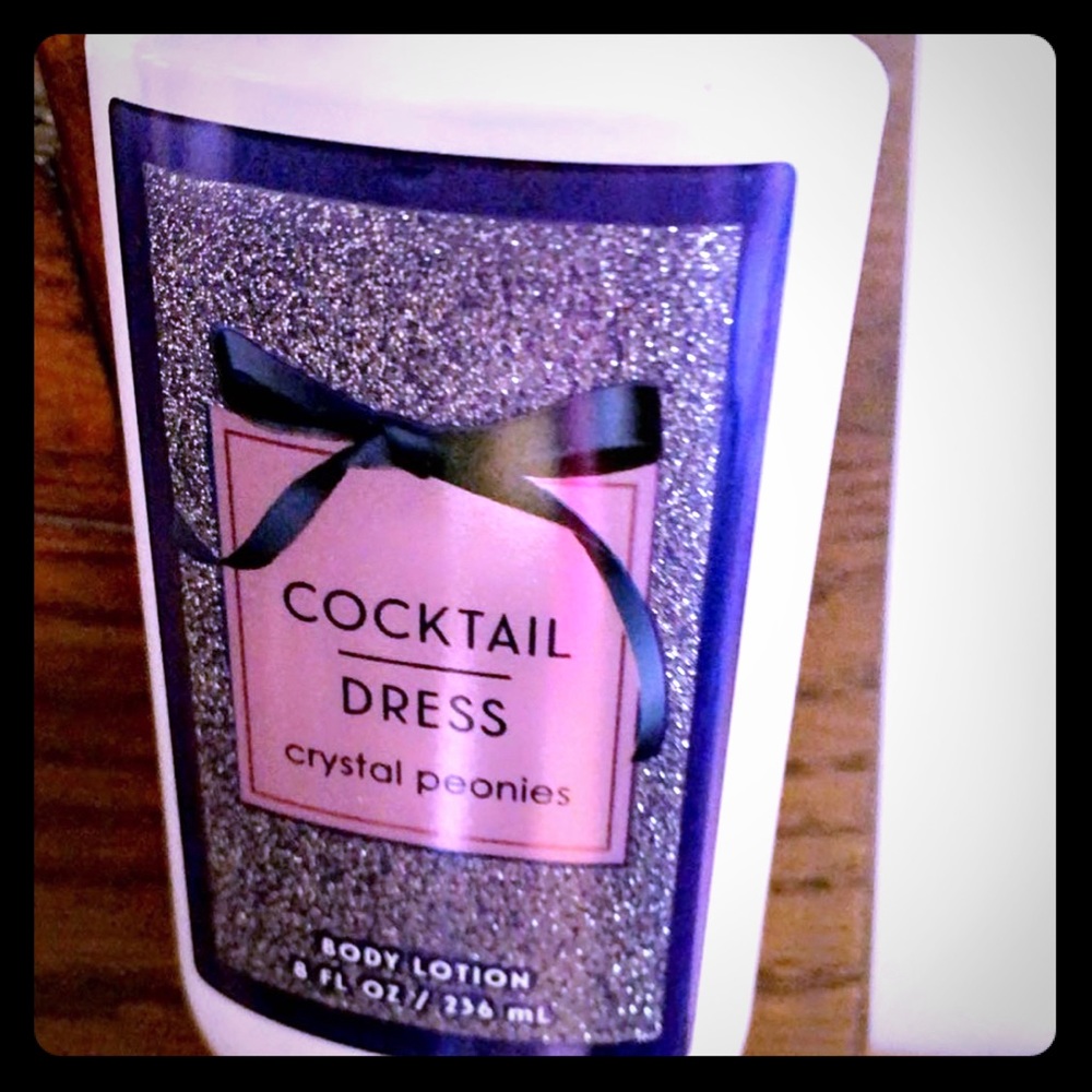 Cocktail dress crystal peonies body lotion